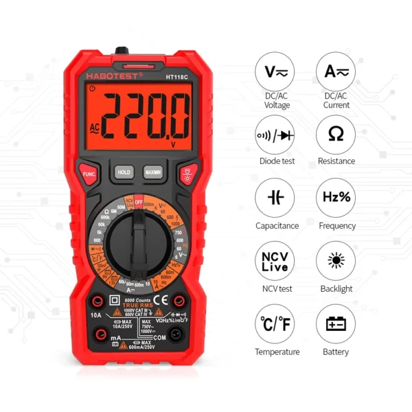 Multimetro Digital HT118C Con T-RMS - Imagen 2